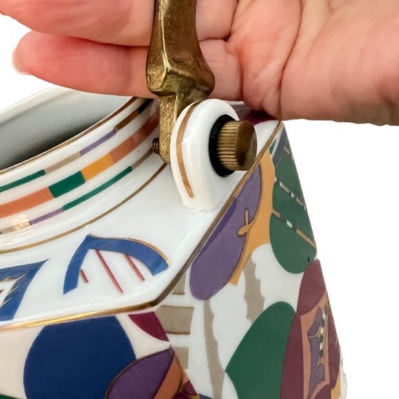 TEA POT 90s SIGMA THE TASTESETTER Limelight Porcelain Coffee Warmer Set w/ Lid - Picture 6 of 15